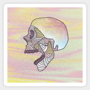 Pastel Textured Skull Sticker